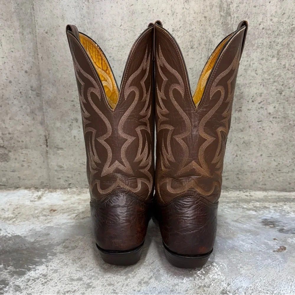 Vintage Nocona Cowboy Boots 11.5D USA Made Brown Western Leather